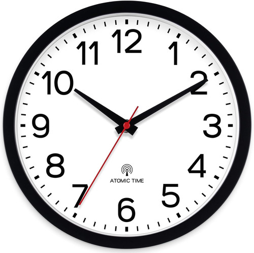 Atomic black wall clock - atomic,