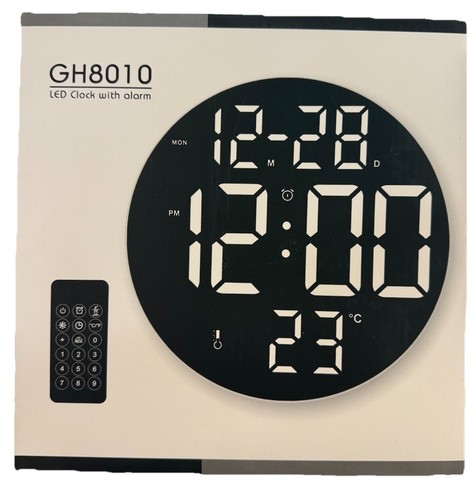 Large digital wall clock led - digital, w/led